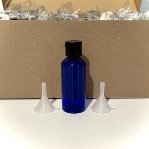 45 Blue Plastic Flip-Top Apothecary Bottles 3oz Flight Travel Liquids Toiletrie - Picture 1 of 4