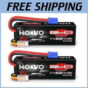 High Performance 3S Lipo Battery 6500mAh 120C-EC5 (2 Pack) - Picture 1 of 11