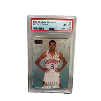 1996-97 Skybox Premium Allen Iverson Rookie RC #85 Philly  76ers PSA 10 GEM MT - Image 1 of 2