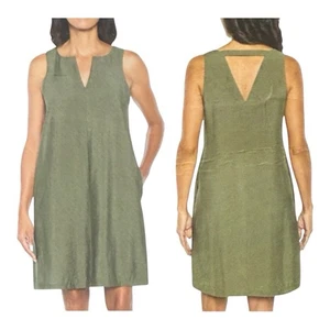 Banana Republic V-Neck Sleeveless Green Casual Dress W Pockets Size Large NWT - Picture 1 of 6