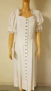 Neu M & G Dirndl Kleid Hochzeitskleid hinten Rückenfrei geschnürt weiß Größe 38 - Bild 1 von 11