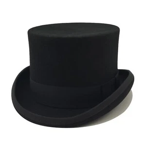 Quality Hand Made Top Hat 100% Wool Wedding Ascot Event Hat 4 Colours 4 Sizes - Picture 1 of 5