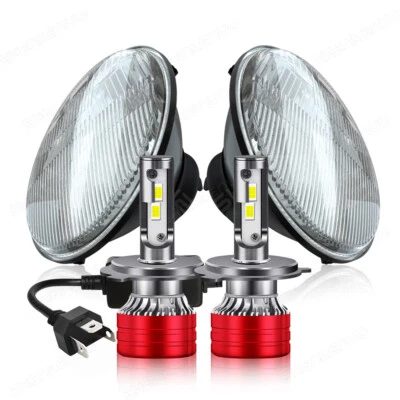 Pair 7" Round LED Headlights Hi-Low Combo Beam DRL for chevrolet P10 P20 P30 Van - Image 1 of 4