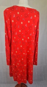 Ladies red Disney Mickey Mouse Christmas Tunic Dress Size XL UK18 - Picture 1 of 6