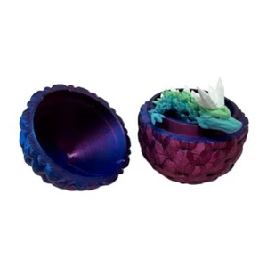 3D Printed Dragon Egg with Dragon Inside, Articulated Crystal Dragon in Egg, - Picture 1 of 10