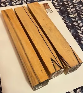 3 Black & White Ebony Wood 2x2x12 Pool Cues Knife Scales Turkey Calls Door Knobs - Picture 1 of 6