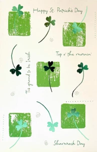 Happy St. Patricks Day Green Foil Shamrock Festive Card from UK Greetings - Picture 1 of 2