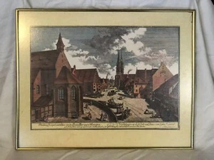 Vintage Johann Adam Delsenbach Litho Print Nuremberg Germany St. Laurent Church - Picture 1 of 3