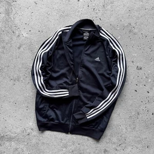 Adidas Performance Essentials Mens Blue Full Zip Track Jacket Long Sleeve Size L - Imagen 1 de 5