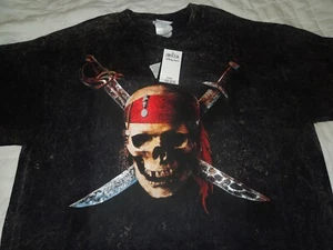 Vintage  Disney Store Pirates Of The Caribbean T Shirt Curse Of The Black Pearl - Picture 1 of 5