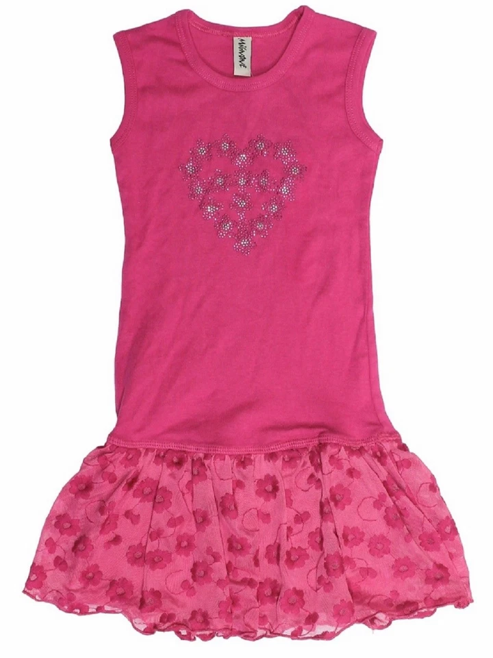 Vestido rosa sin mangas cintura caída Mignone para niñas Foto 1 de 1