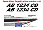 PAIR OF 3"X24" Boat Registration Number Decals. MARINE GRADE.YOUR COLOR CHOICE
