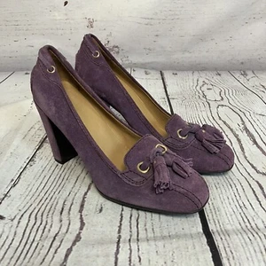 The Original Car Shoe Pumps Womens 37EU 6.5US Purple Suede Tassel Heeled - Picture 1 of 9