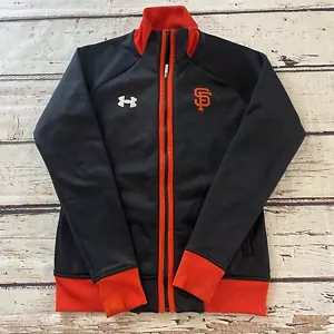 San Francisco Giants Under Armour Black Orange Full-Zip Jacket Women's Small - Picture 1 of 10