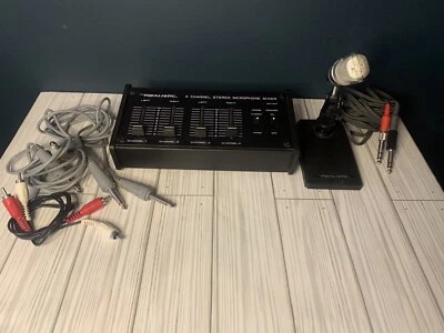 Realistic Radio Shack 4 channel Stereo Microphone Mixer 32-1105 With Microphone - Image 1 of 4