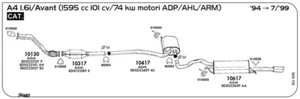 TUBO AL COLLETTORE MARMITTA PER AUDI A4 8D2 - 8D5 1.6i/Avant 1595 cc 101 cv 74 k - Imagen 1 de 1