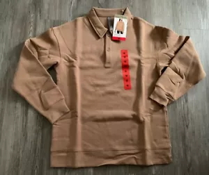 M Women's Mondetta Tan Collared Fleece Long Sleeve Pullover Top NEW - Bild 1 von 2