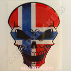 Sticker Flag Norway Skull Adhesive Decal Resin Domed Car Moto Laptop 3D