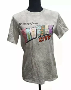 Womens Graphic T-Shirt XS Gray "Greetings From New York City" Short Sleeve New - Picture 1 of 8