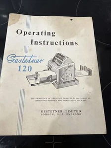 Rare Gestetner Duplicator Model: 120 Full Page Operating Instructions Manual - Picture 1 of 7