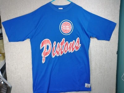 Vtg DETROIT PISTONS T-SHIRT NIGHTSHIRT One-Size Blue Nutmeg Mills USA - Image 1 of 4