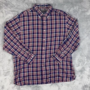 Daniel Cremieux Classics Men's XL Shirt Long Sleeve Office Casual Red Plaid - Picture 1 of 5