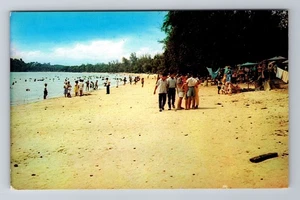 Port Dickson Beach-Malaysia General View of Beach, Vintage Souvenir Postcard - Picture 1 of 2