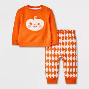 Conjunto Top y Pantalones Calabaza Bebé Halloween - Gato y Jack - Naranja - Imagen 1 de 8