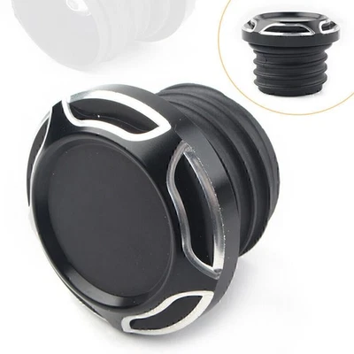 Para Harley Dyna Softail CNC Tapa de Gas Negra Tanque de Combustible Rosca Derecha EE. UU. Foto 1 de 4