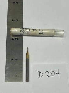 1 NEU USA 1/32 ZOLL DURCHMESSER HARTMETALL SCHAFTFRÄSER 4FL SQ. BLECH CTD. 9/64" LOC (D204) - Bild 1 von 4