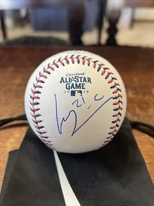 Luis Castillo Carlos Santana Signed 2019 All Star Baseball PSA DNA Coa Mariners - Picture 1 of 5