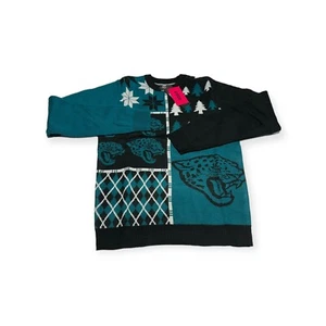 NWT Men's FOCO Jacksonville Jaguars NFL Busy Block Ugly Christmas Sweater Size S - Picture 1 of 7