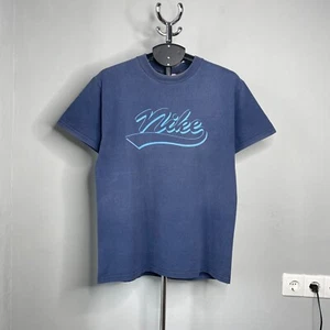 Nike Vintage Mens Blue Sunfaded Cotton Logo T-Shirt Size M - Picture 1 of 9
