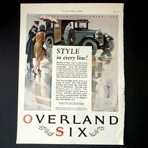 Vintage 1926 OVERLAND Six Willys Automobile Car Art Decor Toledo Print Ad 20's - Picture 1 of 3