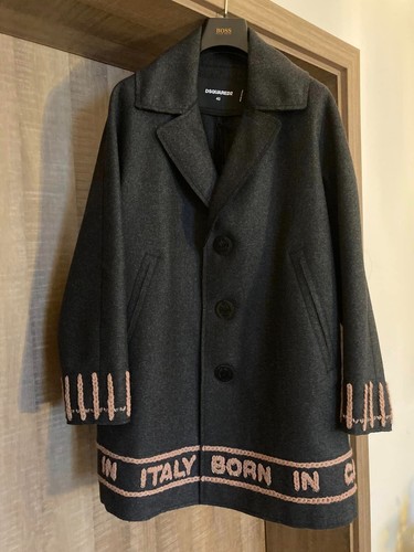 DSQUARED2 cappotto di lana di alta qualità taglia produttore IT 40 adatto DE 34 36