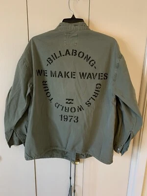 Billabong Chaqueta Diseñadores Armario, Nuevo Con Etiqueta, Verde Ejército, Talla Pequeña Mujer Foto 1 de 4