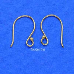 14K Solid Yellow Gold Petite 23 Gauge Earwire 12mmx12mm (2 pieces) PAIR - Picture 1 of 5