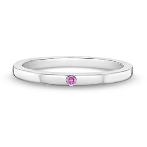 925 Sterling Silver Simulated Birthstone Ring Band For Baby Girls to Pre-Teens
