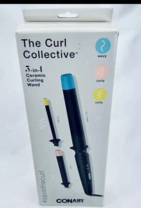 Conair The Curl Collective 3-in-1 Ceramic Curling Wand 1/2" 1" 1.25 Inch Black - Picture 1 of 6