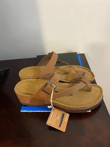 NEU DAMENGRÖSSE 8 PROJECT CLOUD BAILEY KEILABSATZ SANDALEN LEDER KORK BEQUEM HELLBRAUN - Bild 1 von 7