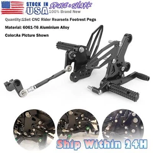 Juego trasero de aluminio CNC estriberas negras para Kawasaki Z400 / Ninja 400 2018 - 2022 - Imagen 1 de 12