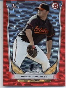 2014 Bowman Draft Red Ice #DP85 Brian Gonzalez Orioles NM-MT /150
