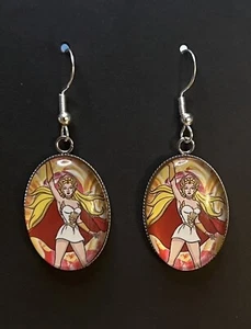 925 SILVER SHERA EARRINGS SHE—RA 80s JEWELLERY GIFT CARTOON NOVELTY - Picture 1 of 5