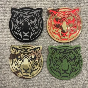 Tiger Head Symbol Morale Patch Laser Cut & Reflective for UBACS & Bergen New - Picture 1 of 11