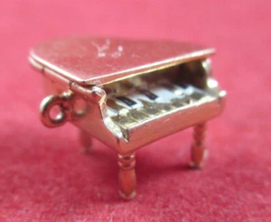 Vintage 10K Gold artikuliert Klavier Charm öffnet weiße Tasten luxuriöse Details - Bild 1 von 12