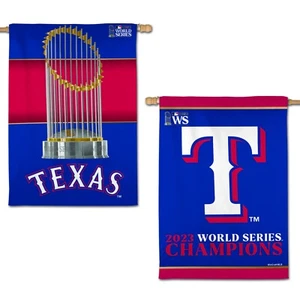TEXAS RANGERS 2023 WORLD SERIES CHAMPIONS 28"X40" 2 SIDED FLAG - Picture 1 of 1