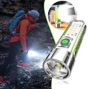 Super Bright LED Mini Flashlight Side Light Strong Magnetic Flashlight Torch US - Picture 1 of 18