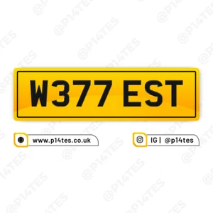 W377 EST - (WETTEST / WET / CAR WASH / DETAILING) Cherished Number Plate - Picture 1 of 1