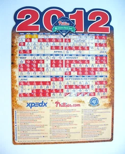 MLB - Philadelphia Phillies "2012" Magnet Schedule - EXCELLENT - VINTAGE - Picture 1 of 1