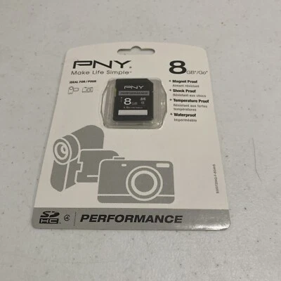 PNY 8 GB SDHC PERFORMANCE MEMORY CARD -1.5hr HD VIDEO, P-SDHC8G4H-GE - Image 1 of 4